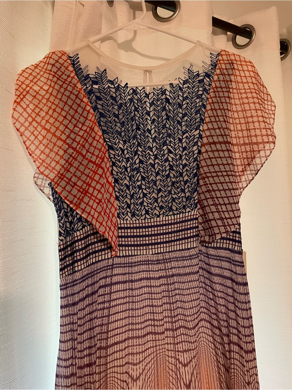 Anthropologie Maxi Dress in Blue and Orange